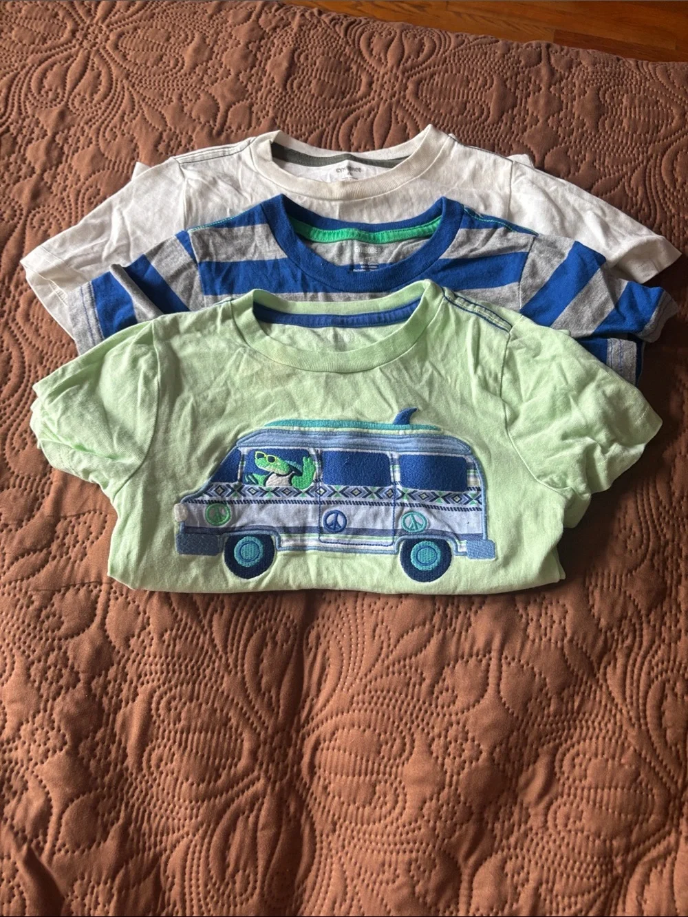 Gymboree Boys Short Sleeve Tees - White, Blue, Green boys size 5